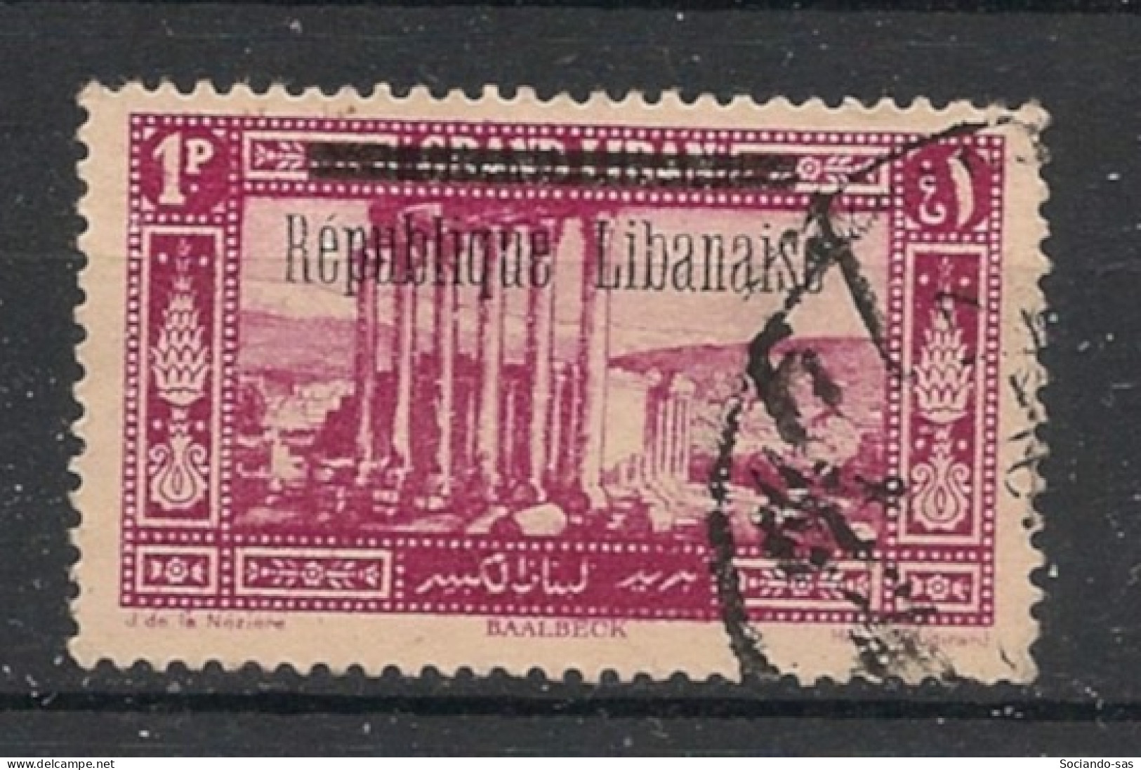 GRAND LIBAN - 1927 - N°YT. 86 - Baalbeck 1pi Rose - Oblitéré / Used - Used Stamps