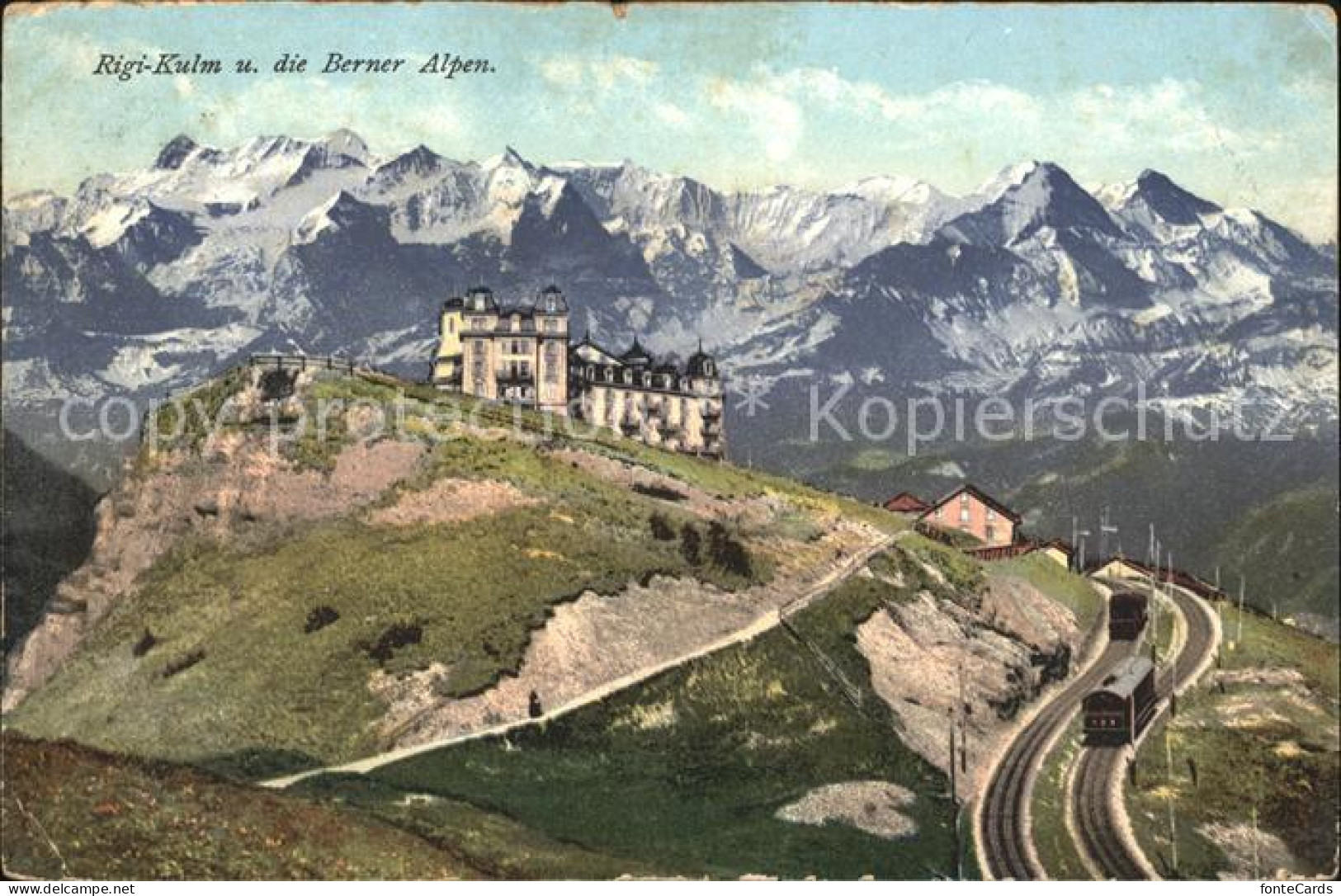 11741856 Rigi Kulm Mit Berner Alpen Und Rigibahnen Rigi Kulm - Autres & Non Classés