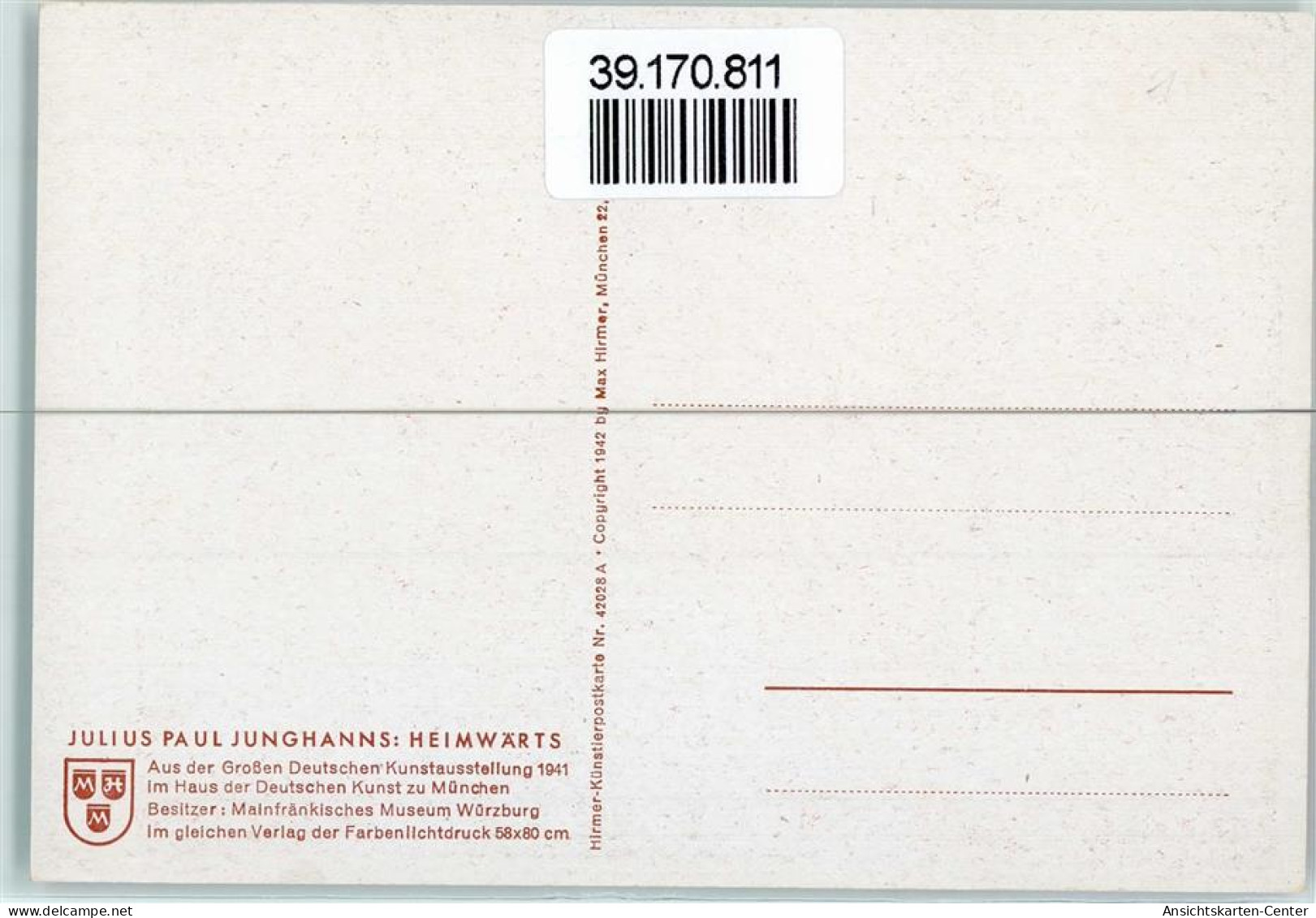 39170811 - Sign. Julius Paul Junghanns  Heimwaerts Ziege  Verlag Hirmer 42028 AK - Taureaux