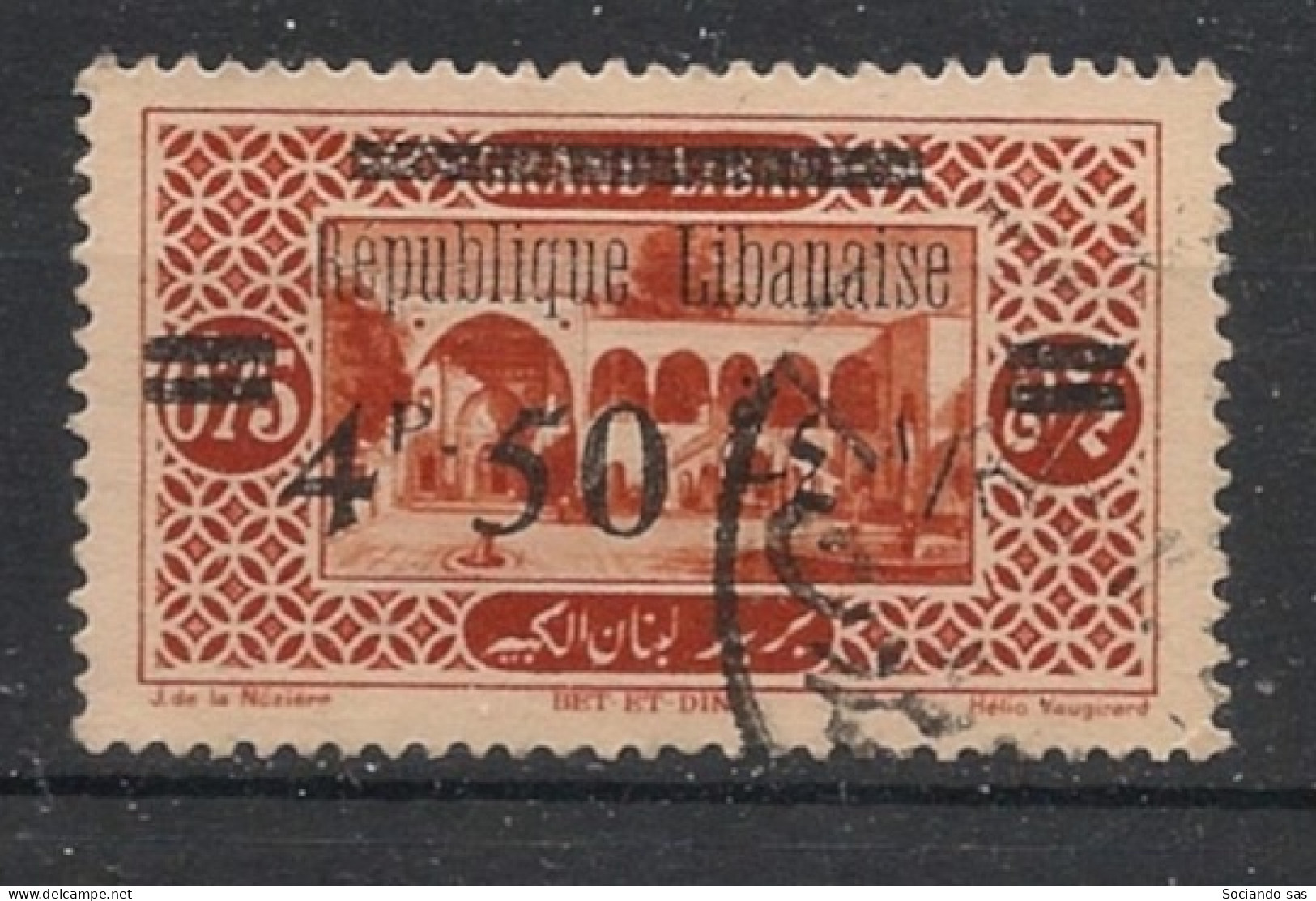 GRAND LIBAN - 1927 - N°YT. 91 - Bet Et Dine 4pi50 Sur 0pi75 - Oblitéré / Used - Gebraucht