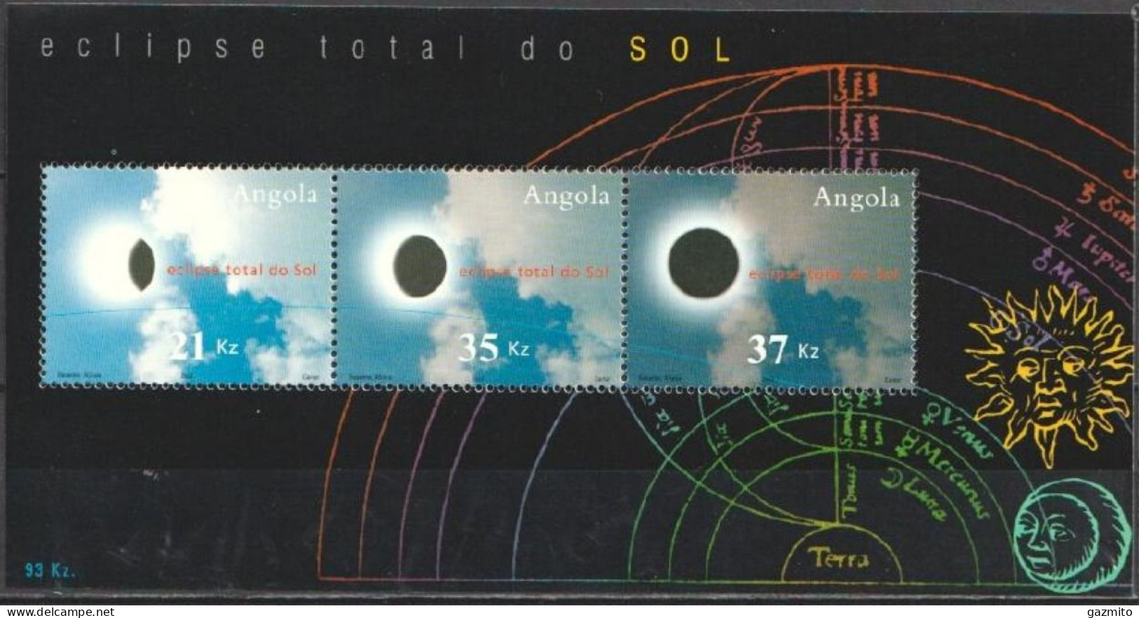 Angola 2002, Eclipse, 4val In BF - Sterrenkunde