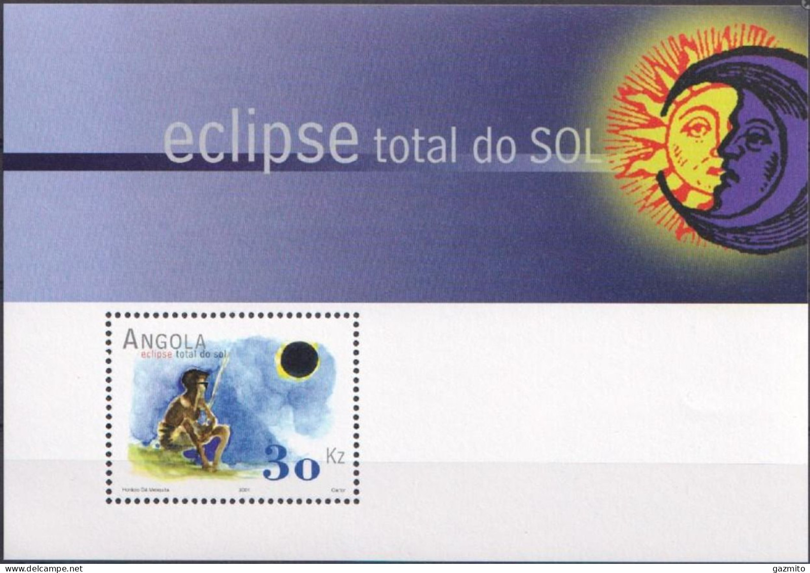 Angola 2002, Eclipse, 4val In BF - Astronomie