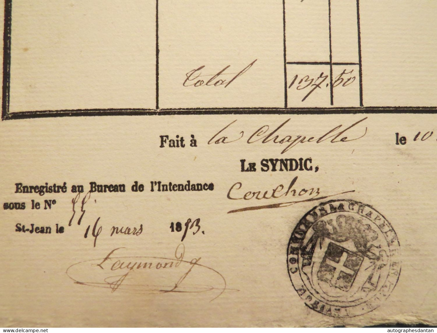 ● Province De Maurienne 1853 - Commune De La Chapelle - Mandat De Payement Jean-Pierre Miquel - Savoie - Cachet - Historische Dokumente