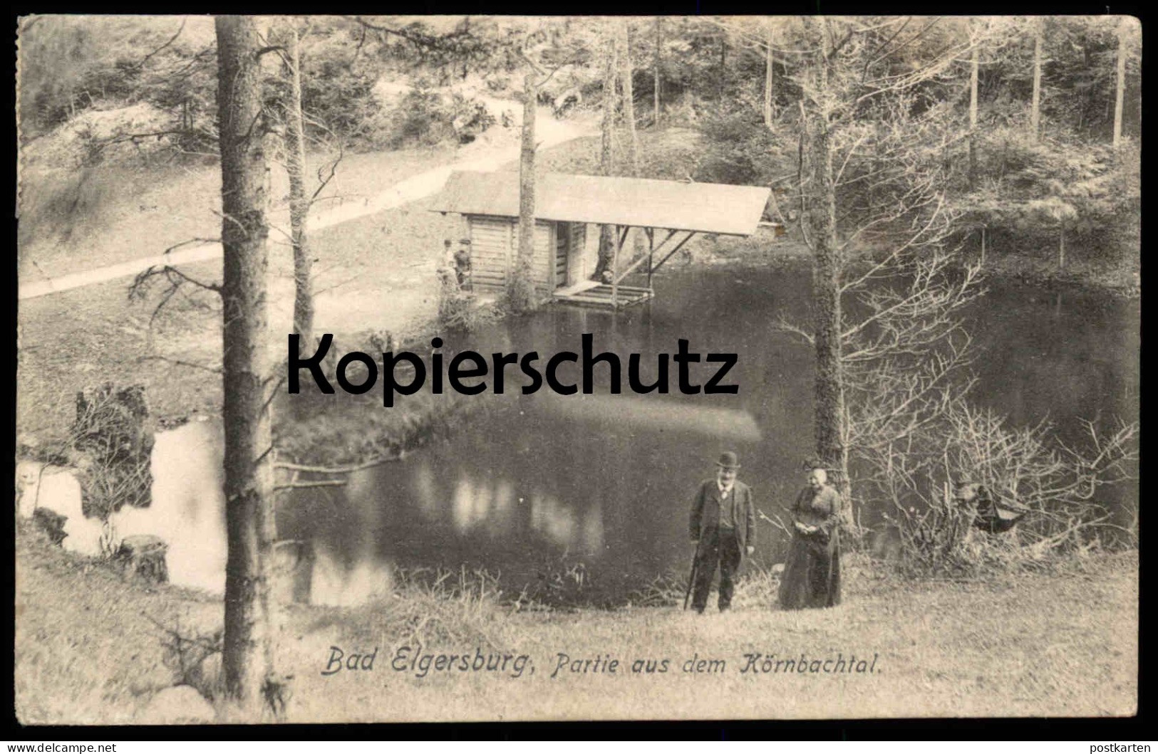 ALTE POSTKARTE BAD ELGERSBURG PARTIE AUS DEM KÖRNBACHTAL TEICH EHEPAAR THÜRINGEN Ansichtskarte Postcard Cpa AK - Elgersburg