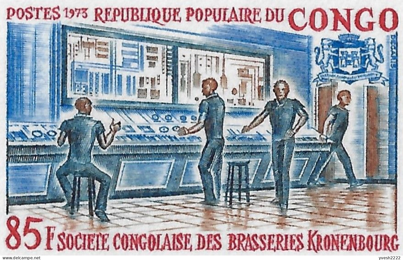 Congo Brazzaville 1973 Y&T 328 à 333, Feuillets De Luxe. Société Congolaise Des Brasseries Kronenbourg - Bières