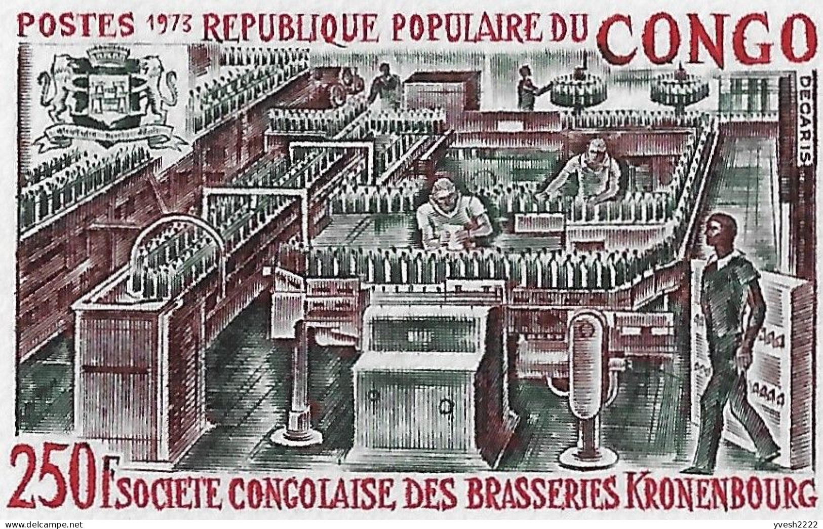 Congo Brazzaville 1973 Y&T 328 à 333, Feuillets De Luxe. Société Congolaise Des Brasseries Kronenbourg - Beers