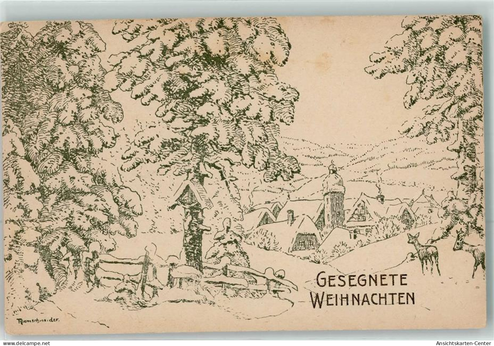 39417411 - Wegkreuz Rehe Sign.Riemschneider - Andere & Zonder Classificatie