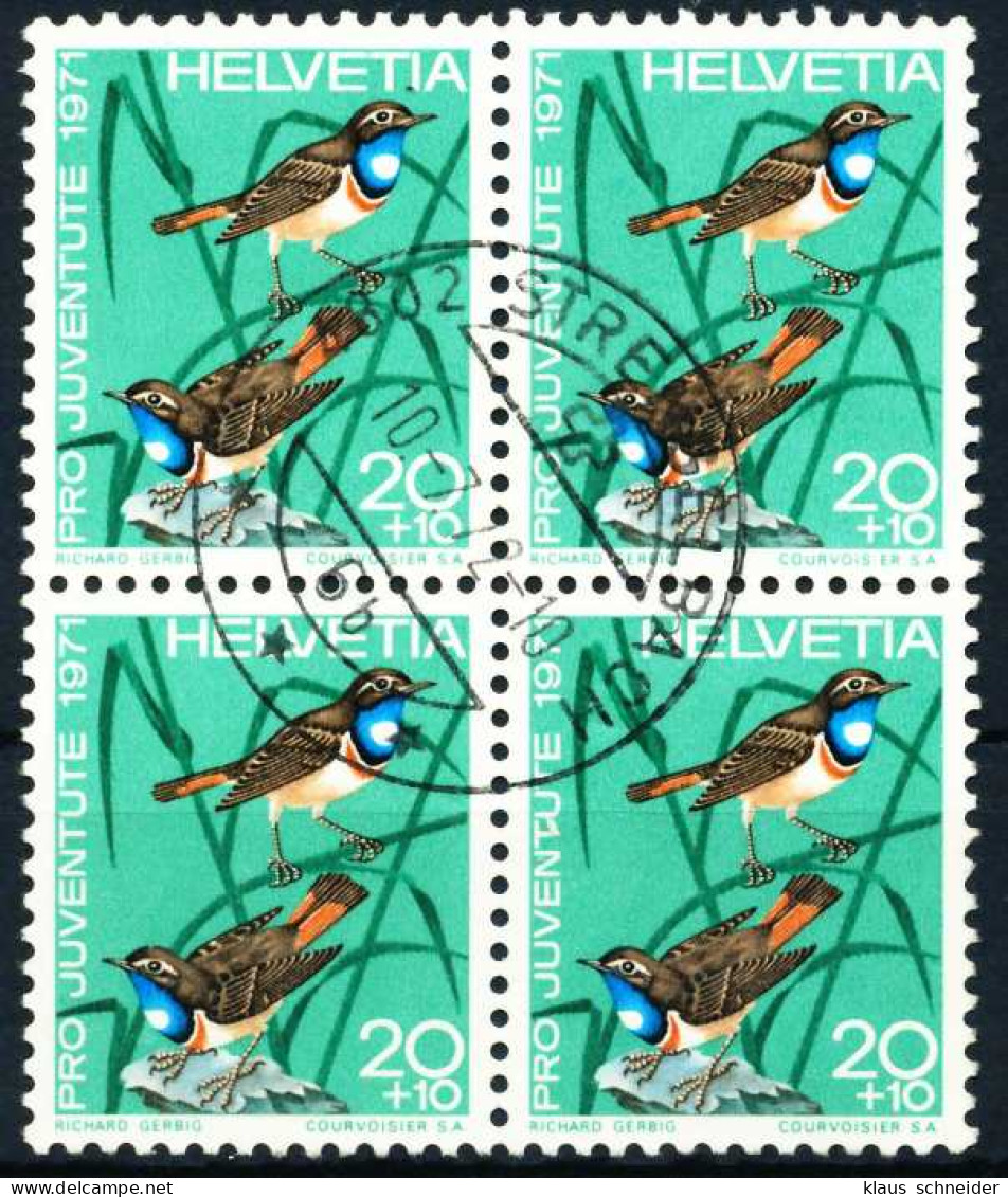 SCHWEIZ PRO JUVENTUTE Nr 961 Zentrisch Gestempelt VIERERBLOC X54B8CA - Used Stamps