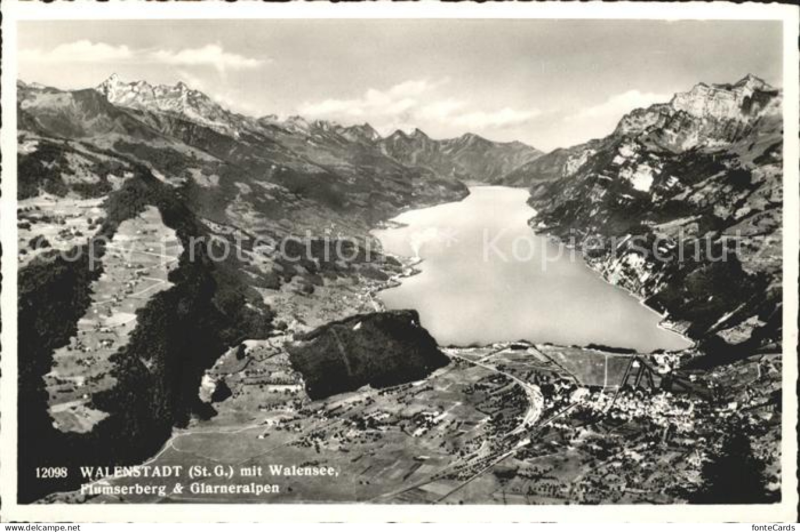 11737636 Wallenstadt Mit Wallensee Flumserberg Und Glarneralpen Walenstadt - Sonstige & Ohne Zuordnung