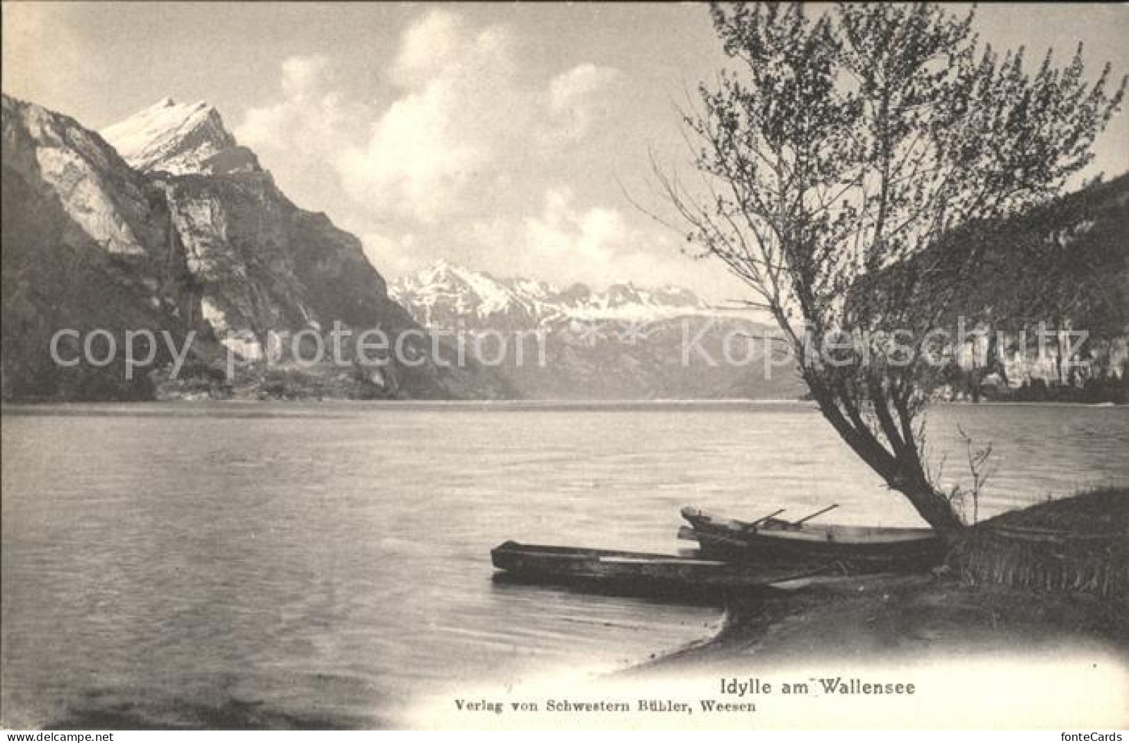 11737606 Wallensee See Boote Berge Walenstadt - Andere & Zonder Classificatie