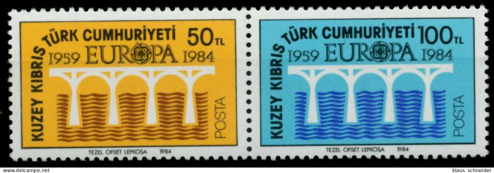 TÜRKISCH-ZYPERN ZUSAMMENDRUCKE Nr 142 Und 143 Postfrisch WA X92267A - Unused Stamps