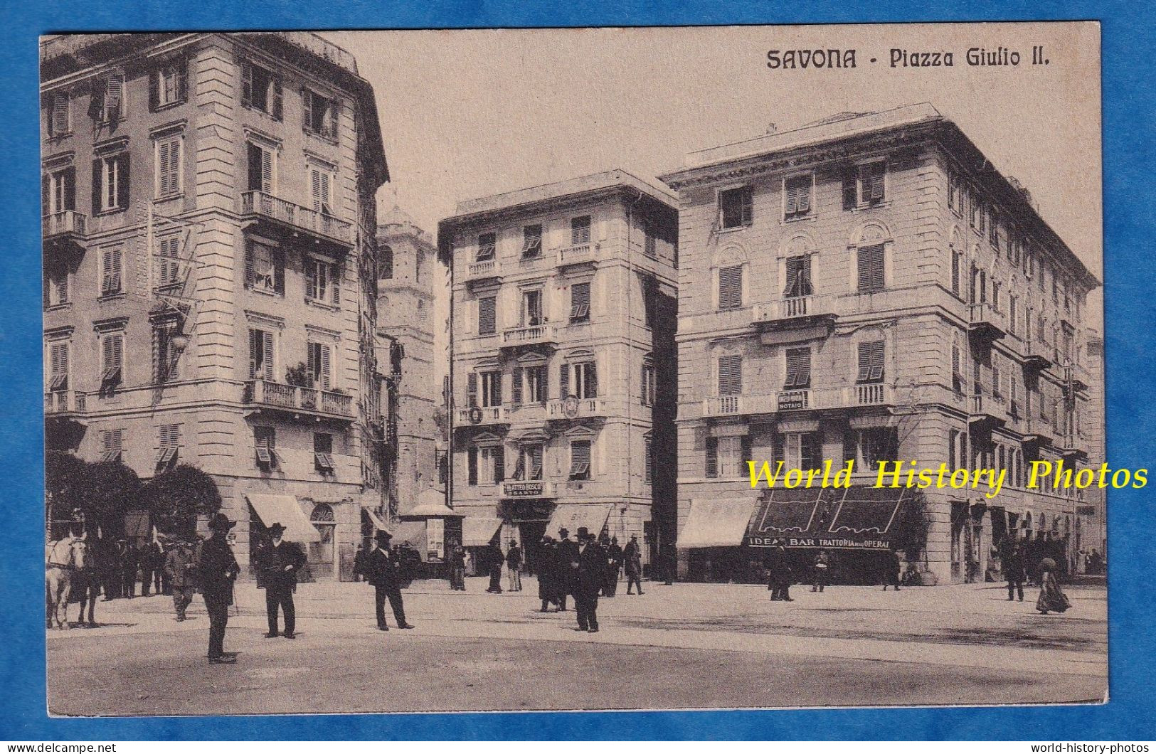 CPA - SAVONA - Piazza Giulio II. - 1911 - Ideal Bar - Maison Matteo Bosco - Ed. Romita Rocco - Italia Liguria Viaggiata - Savona