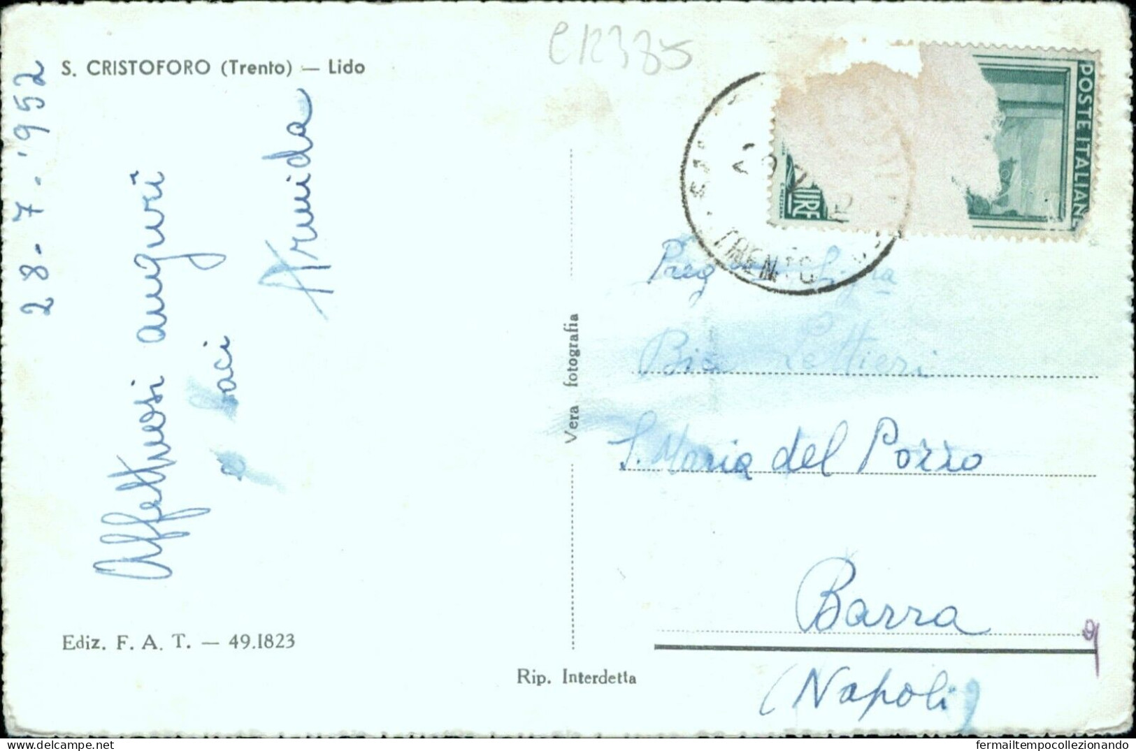 Cr385 Cartolina S.cristoforo Lido Provincia Di Trento Trentino - Trento