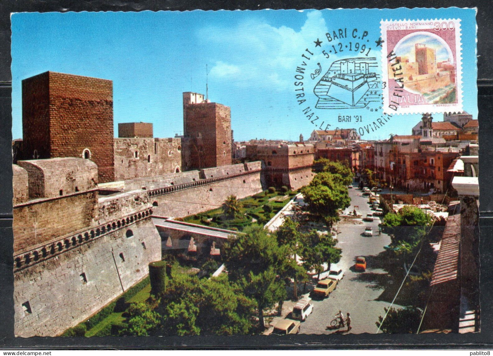 ITALIA REPUBBLICA ITALY REPUBLIC 1980 CASTELLI NORMANNO SVEVO BARI CASTELLO LIRE 300 FDC CARTOLINA MAXI MAXIMUM CARD - Cartes-Maximum (CM)