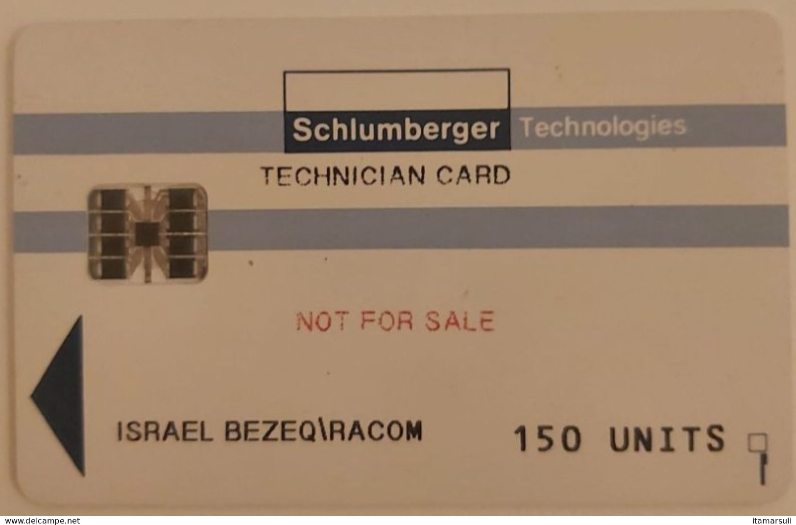 ISRAEL - Bezeq/Racom - Rare Test Technician Chip Card, Schlumberger, Perfect Condition, See Description - Israël