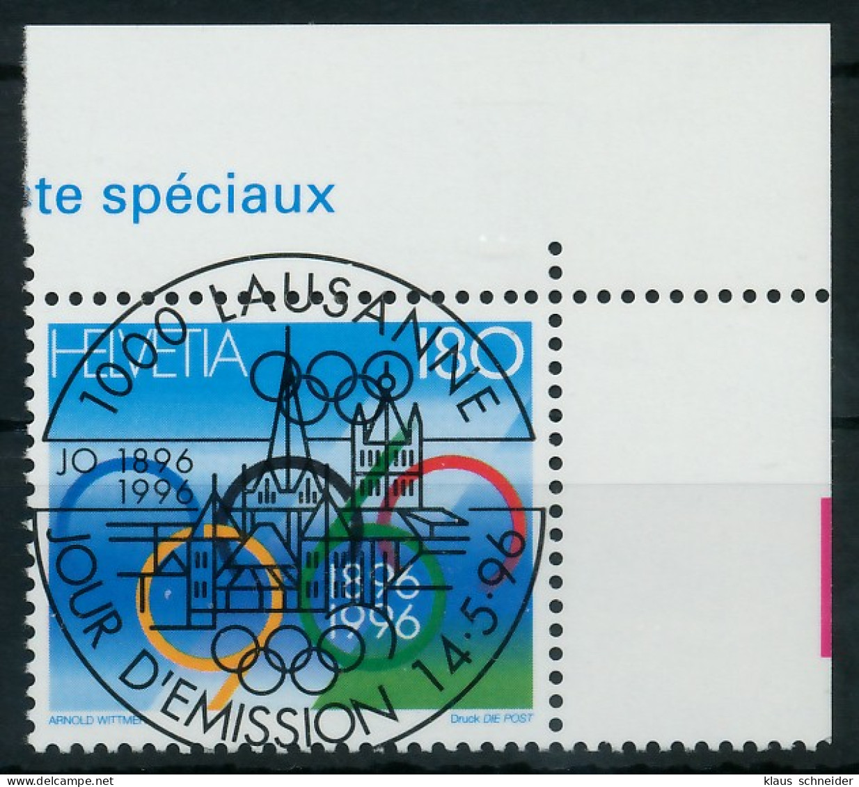 SCHWEIZ 1996 Nr 1583 Zentrisch Gestempelt ECKE-ORE X06AA82 - Oblitérés