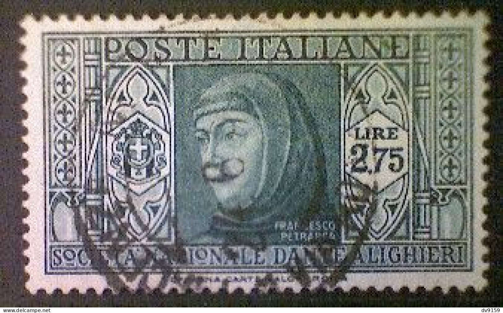 Italy, Scott #277, Used(o), 1932, Dante Literary Series: Francesco Petrarca, 2.75 Lira, Gray - Used