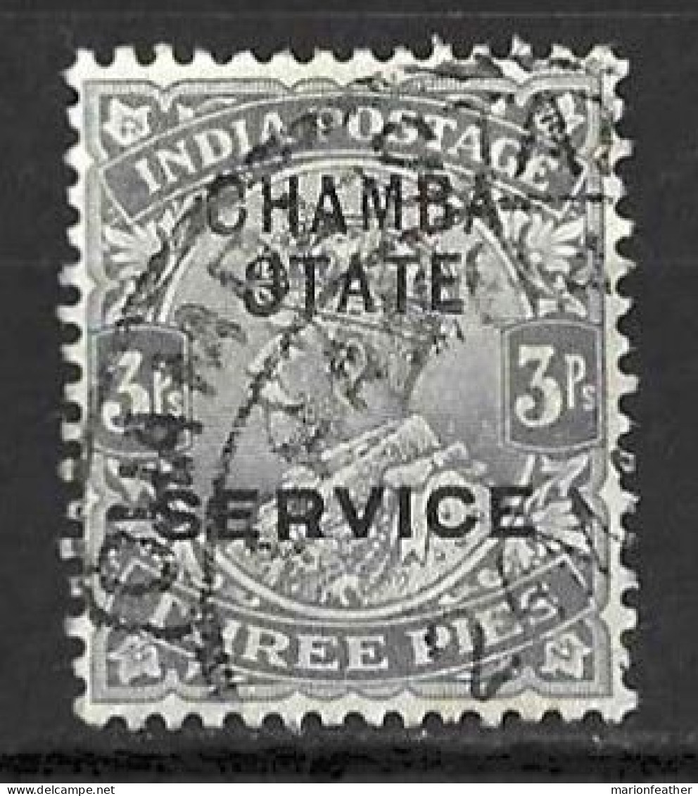 INDIA..." CHAMBA SERVICE STATE..."....KING GEORGE V...(1910-36..)..." 1913-23..".....3p......CDS.....VFU... - Chamba