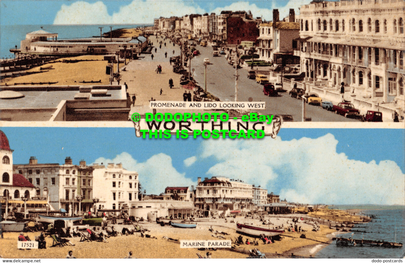 R467831 Worthing. Promenade And Lido Looking West. Marine Parade. Multi View. 19 - Monde