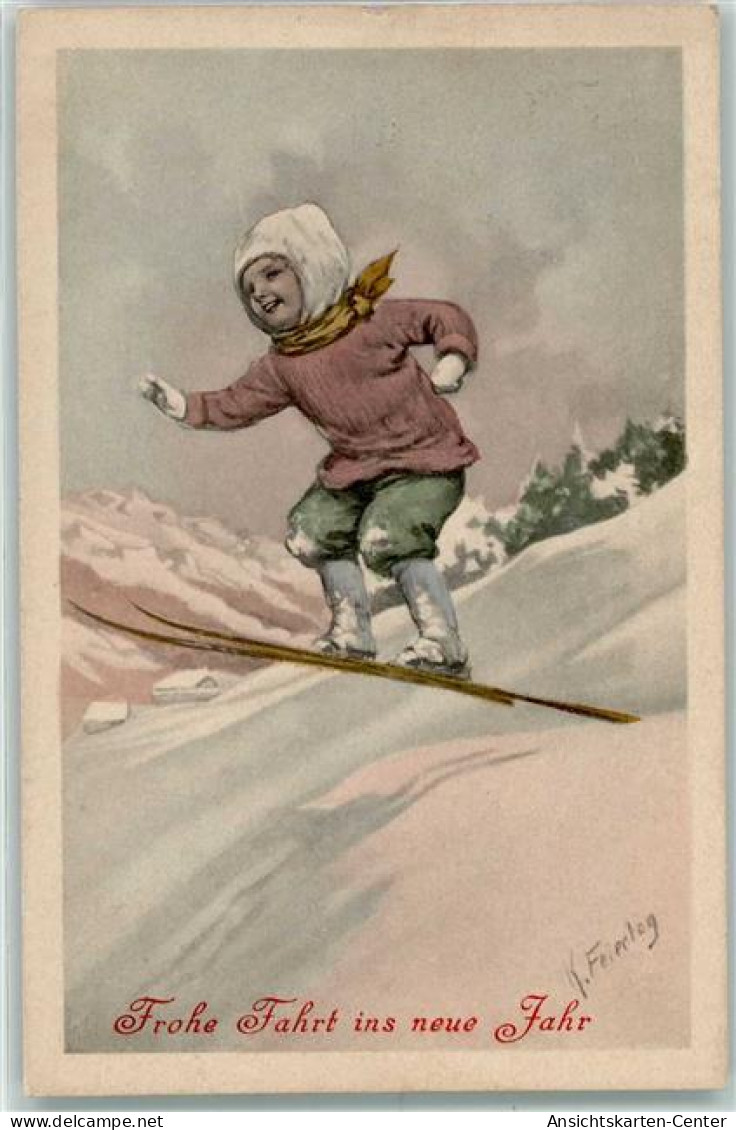 10222811 - Neujahr Kind Mit Ski Verlag BKW Serie 2881-1 - Feiertag, Karl