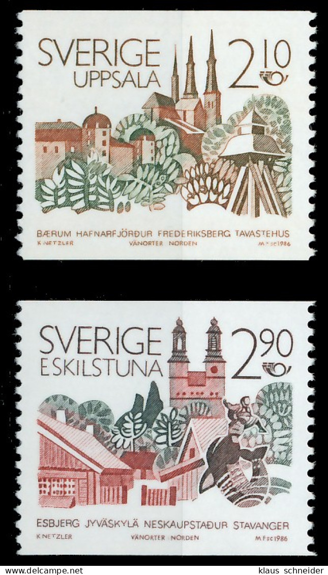 SCHWEDEN 1986 Nr 1395-1396 Postfrisch SB04936 - Ongebruikt