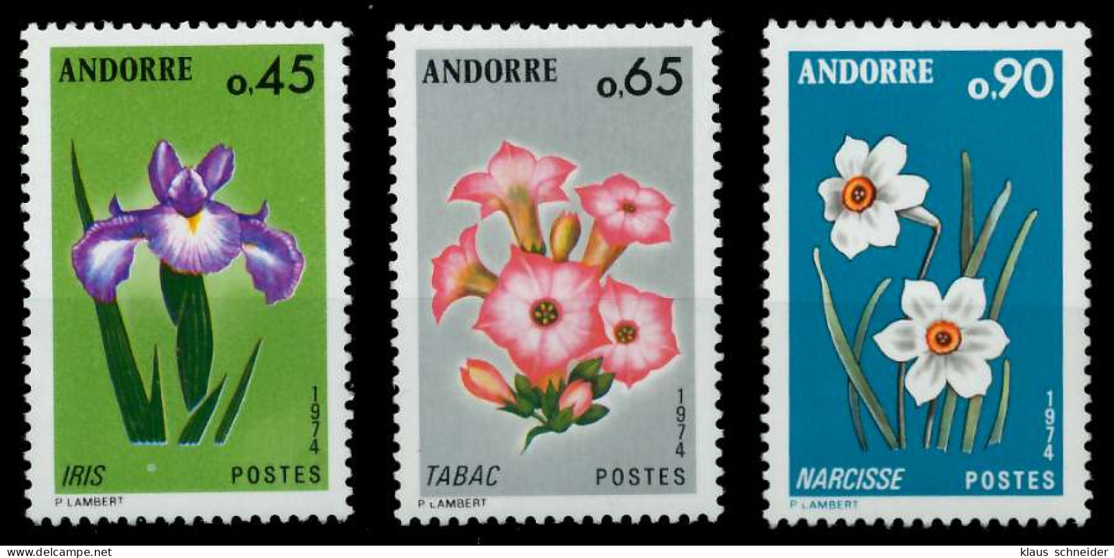 ANDORRA (FRANZ. POST) 1974 Nr 255-257 Postfrisch SB14906 - Ungebraucht