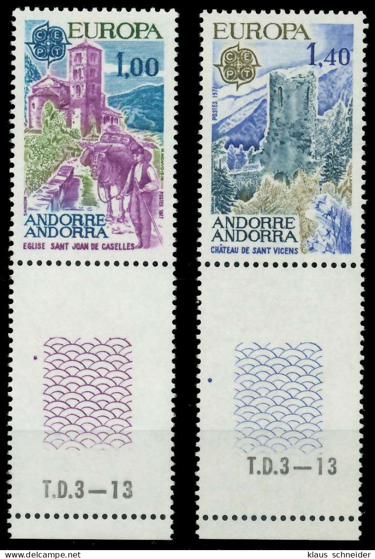 ANDORRA (FRANZ. POST) 1977 Nr 282-283 Postfrisch SENKR X08935A - Unused Stamps