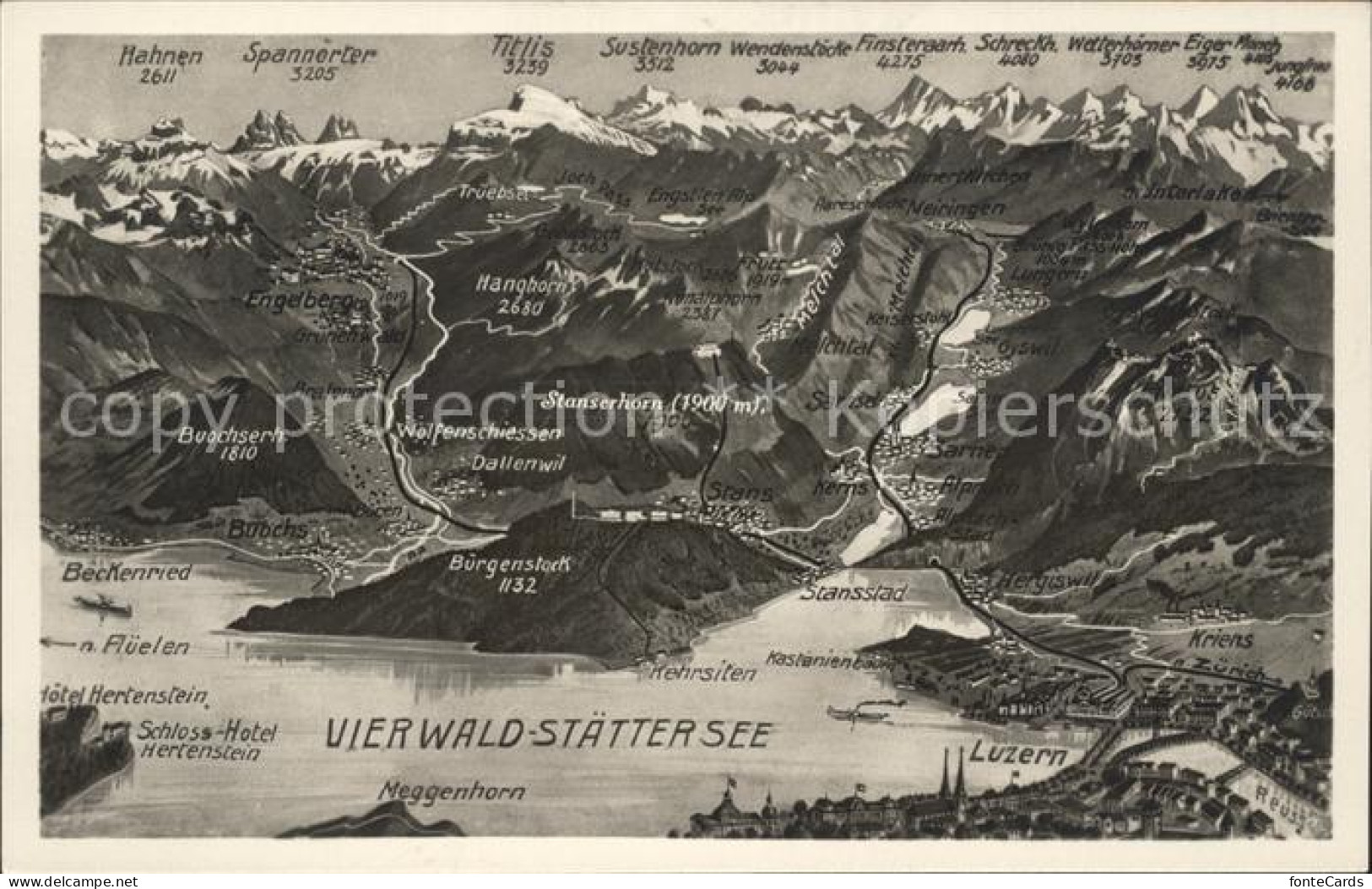 11735976 Vierwaldstaettersee SZ Reliefkarte Brunnen - Sonstige & Ohne Zuordnung
