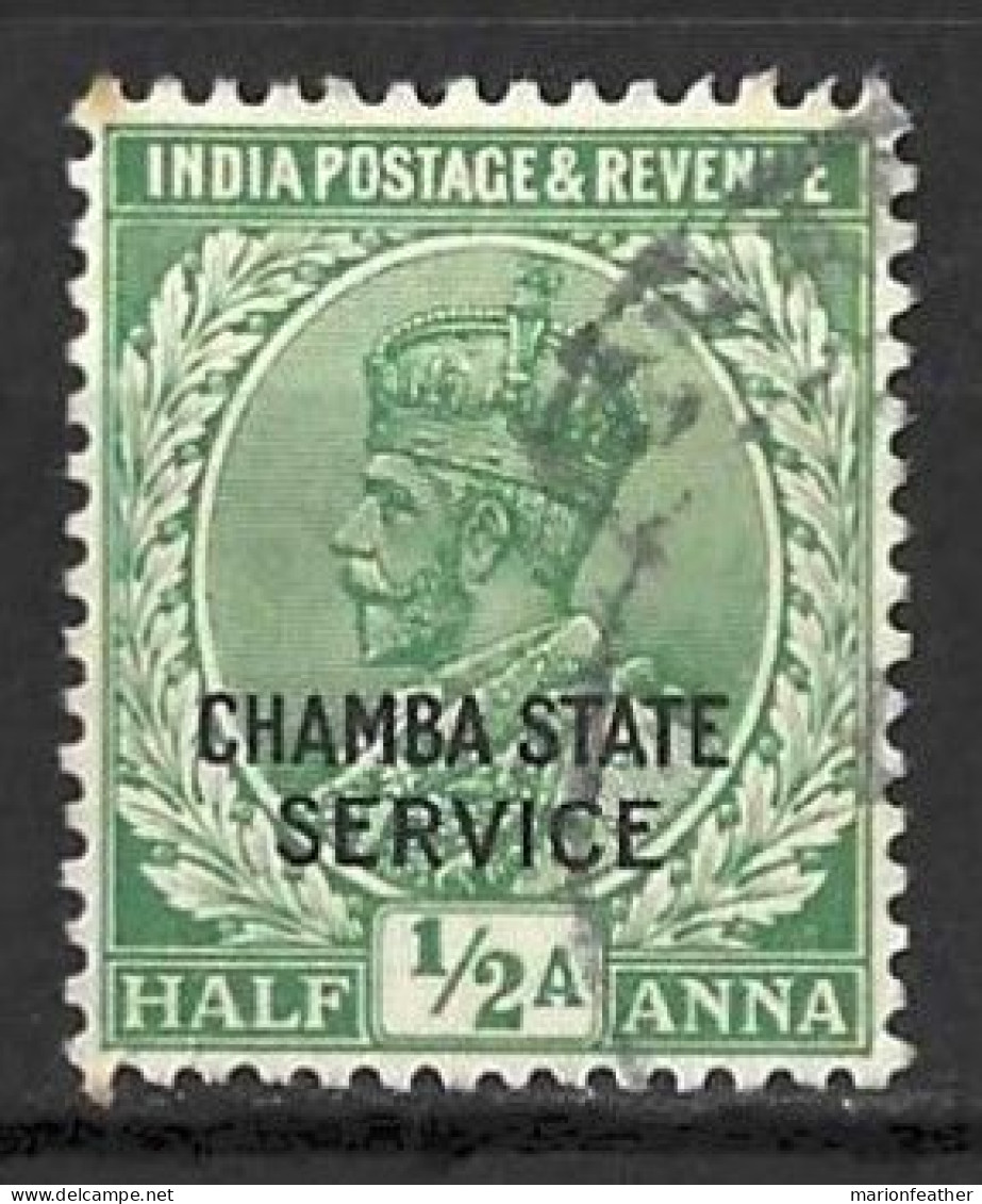 INDIA..." CHAMBA  STATE SERVICE...."....KING GEORGE V...(1910-36..)......HALFA......SG049.....CDS.....USED.... - Chamba