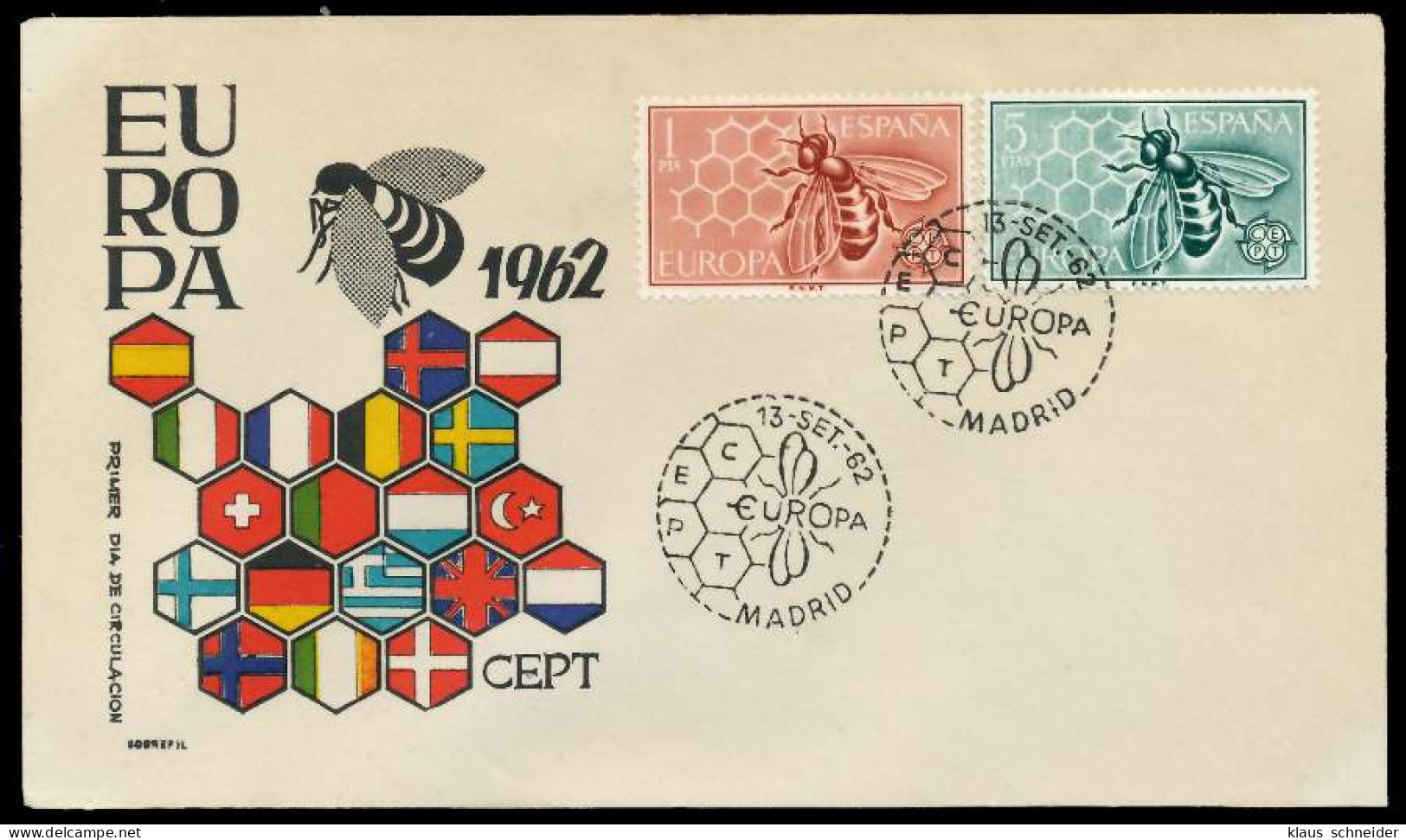 SPANIEN 1962 Nr 1340-1341 BRIEF FDC X089562 - Covers & Documents