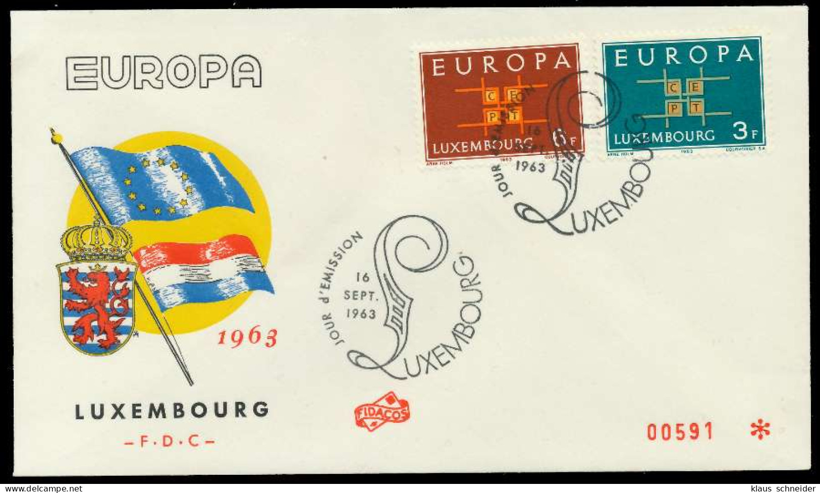 LUXEMBURG 1963 Nr 680-681 BRIEF FDC X089586 - Briefe U. Dokumente