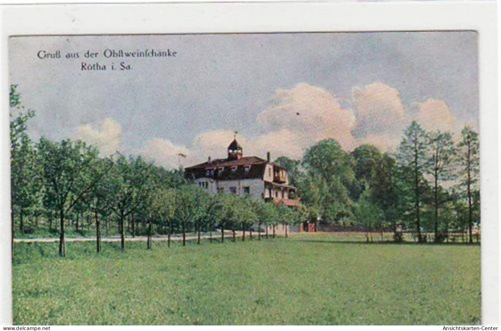 39019711 - Roetha I. S. Mit Blick Auf Die Obstweinschaenke Gelaufen, Marke Entfernt, Handschriftliches Datum Von 1927.  - Borna