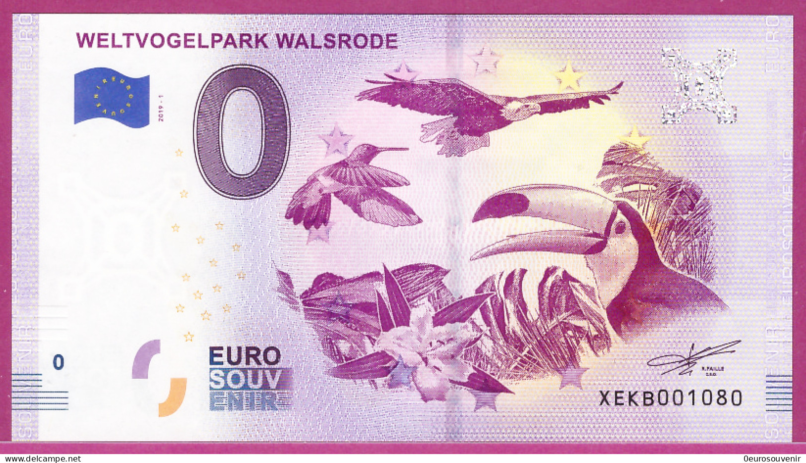0-Euro XEKB 2019-1 WELTVOGELPARK WALSRODE - Private Proofs / Unofficial