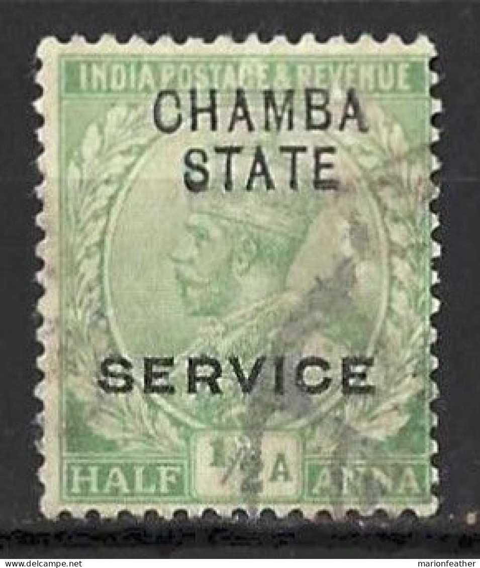 INDIA..." CHAMBA  STATE SERVICE...."....KING GEORGE V...(1910-36..)......HALFA......SG036........VFU.... - Chamba