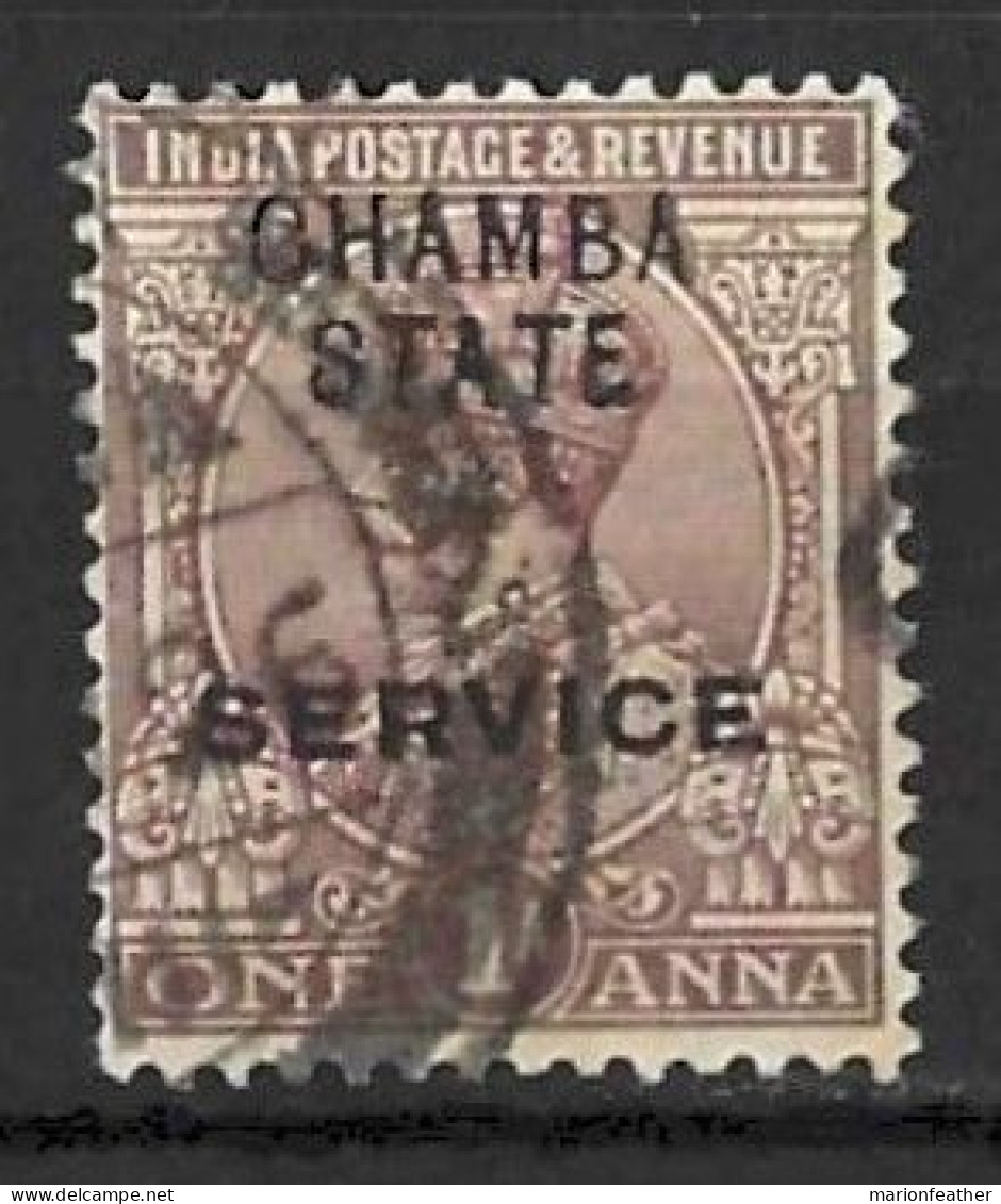 INDIA..." CHAMBA  STATE SERVICE...."....KING GEORGE V...(1910-36..)......1A......SG047.....CDS......VFU.... - Chamba