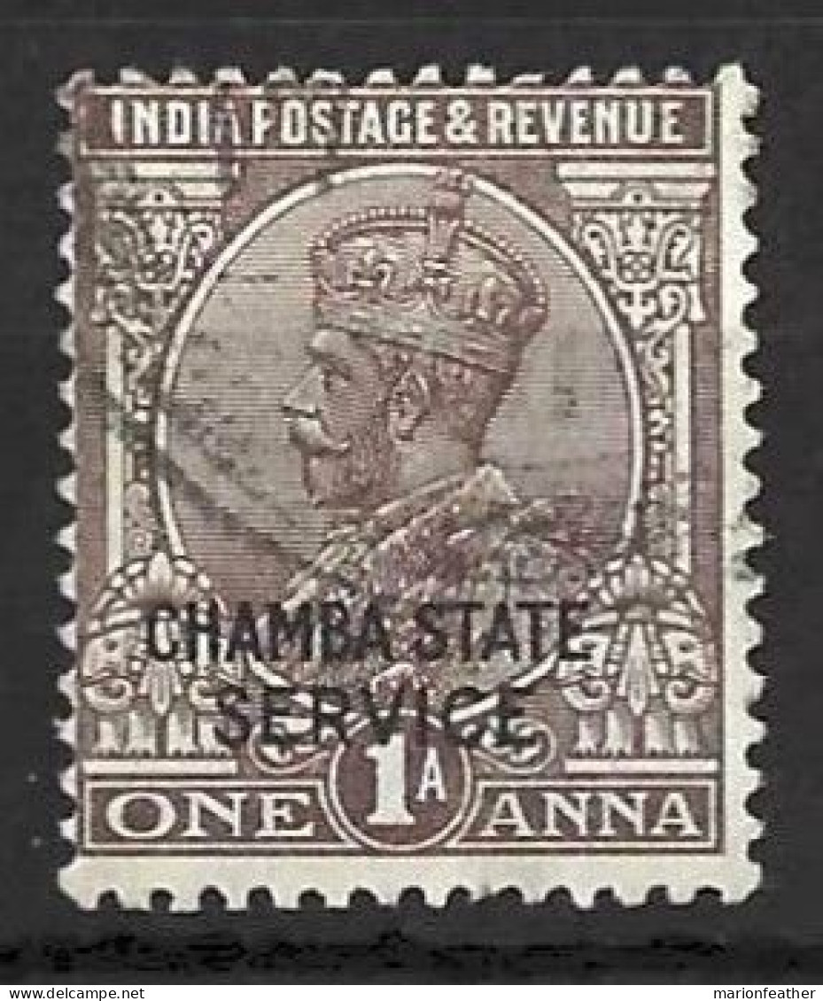 INDIA..." CHAMBA  STATE SERVICE...."....KING GEORGE V...(1910-36..)......1A......SG051.....CDS......VFU.... - Chamba