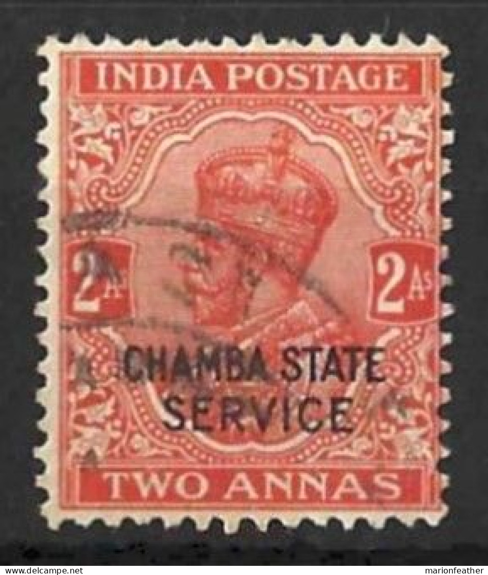 INDIA..." CHAMBA  STATE SERVICE...."....KING GEORGE V...(1910-36..)......2A......SG063....CDS......VFU.... - Chamba