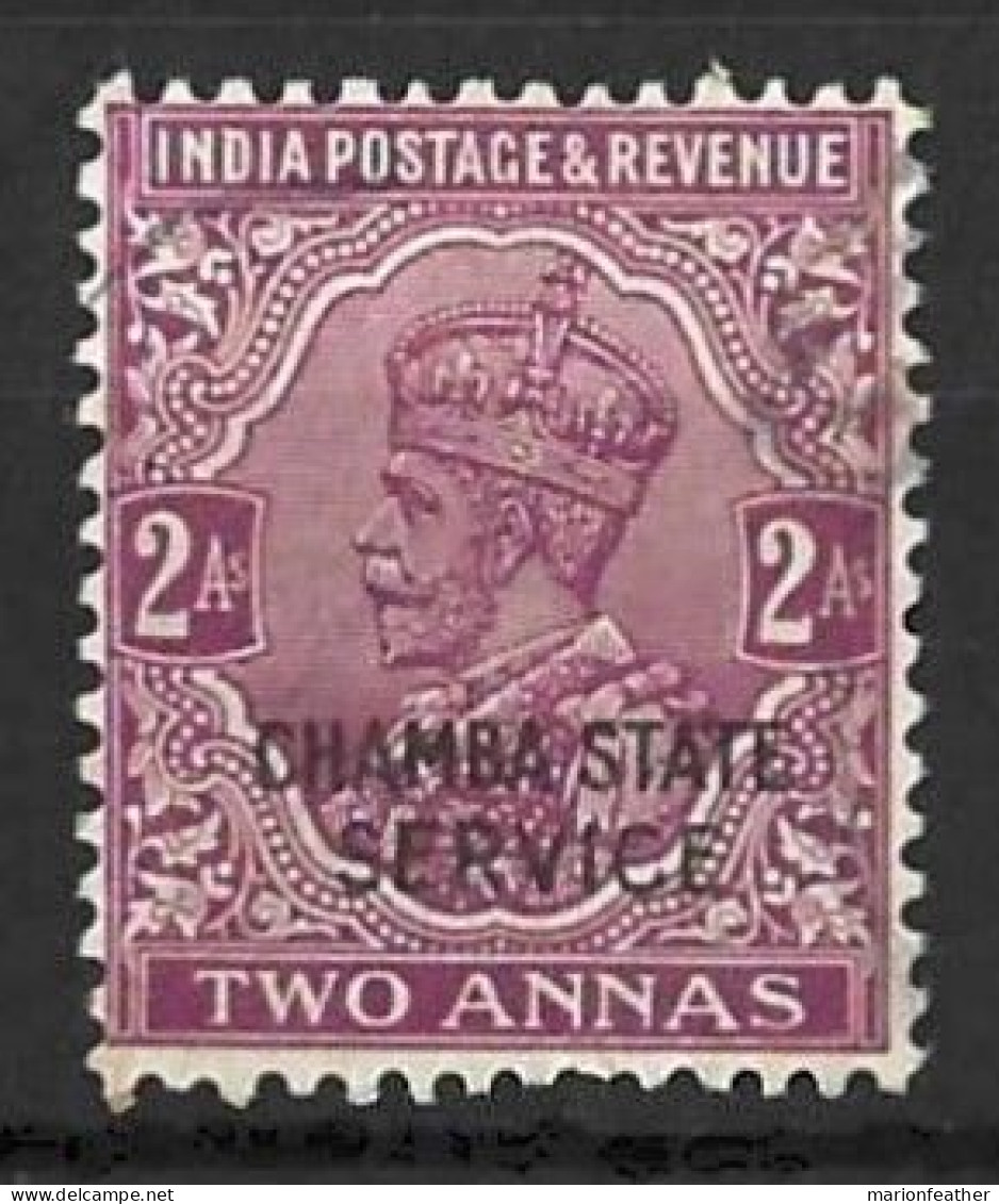 INDIA..." CHAMBA  STATE SERVICE...."....KING GEORGE V...(1910-36..)......2A......SG053.........VFU.... - Chamba