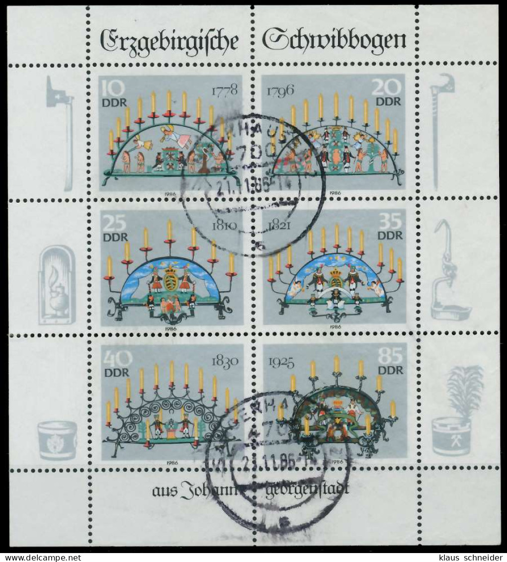 DDR BLOCK KLEINBOGEN Nr 3057KB-3062KB Zentrisch Gestempelt K X0B4D1A - Otros & Sin Clasificación