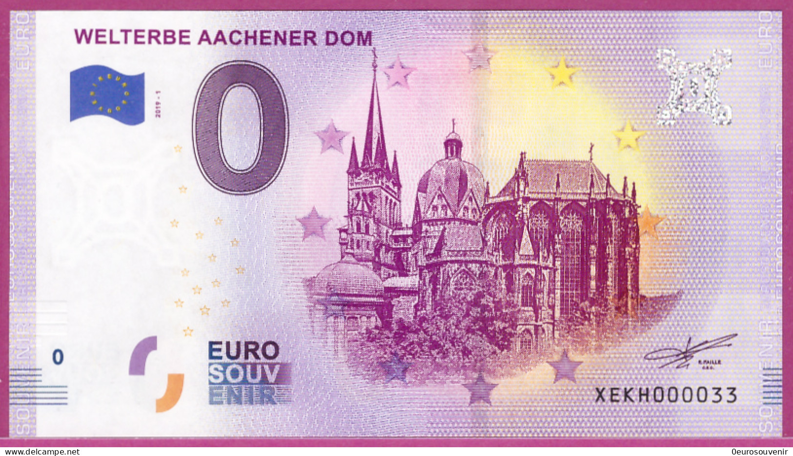 0-Euro XEKH 2019-1 # 0033 ! WELTERBE AACHENER DOM - Pruebas Privadas