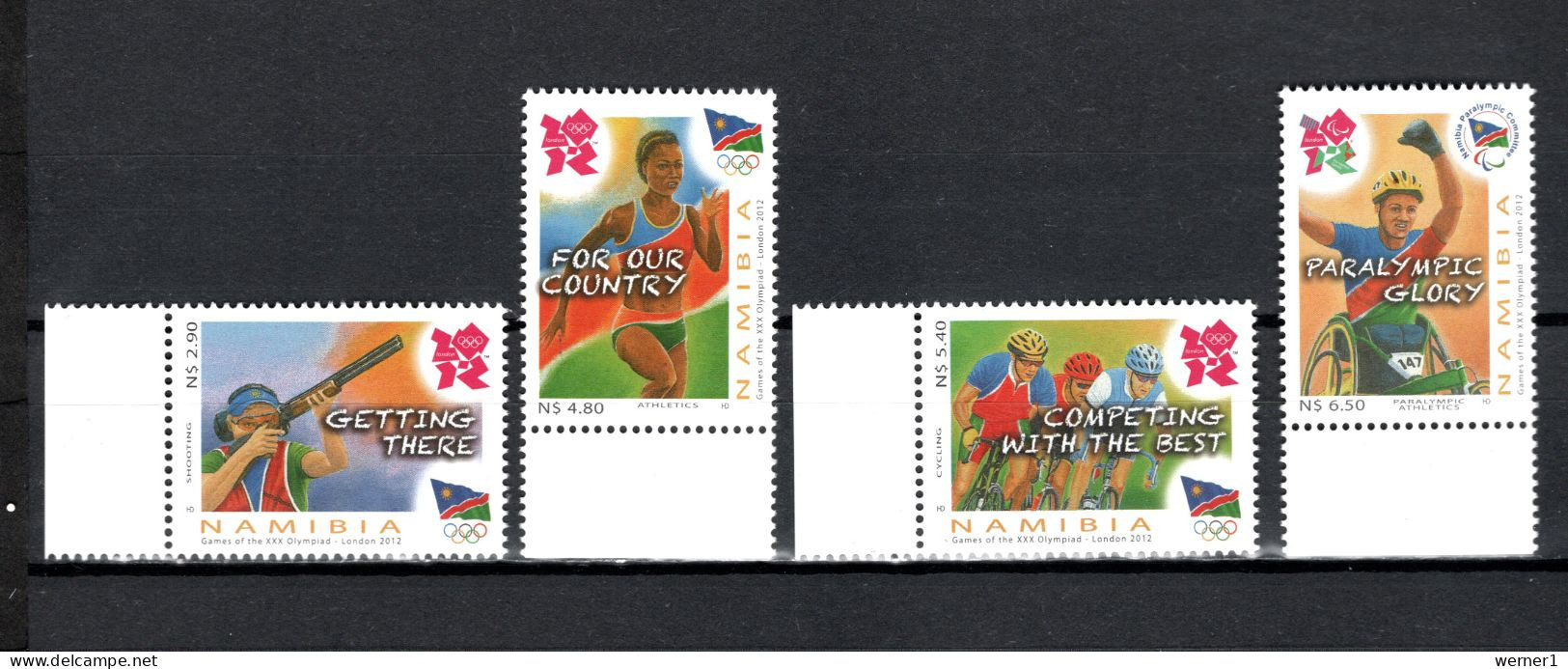 Namibia 2012 Olympic Games London, Cycling, Shooting Etc. Set Of 4 MNH - Sommer 2012: London