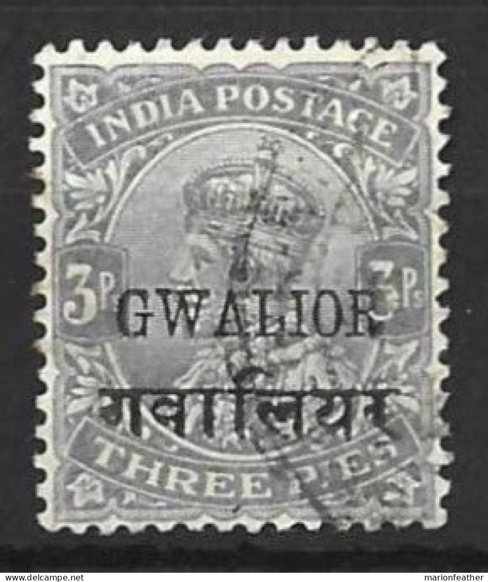 INDIA..." GWALIOR...."....KING GEORGE V...(1910-36..)..." 1912..".....3p........SG67......CDS......USED..... - Gwalior