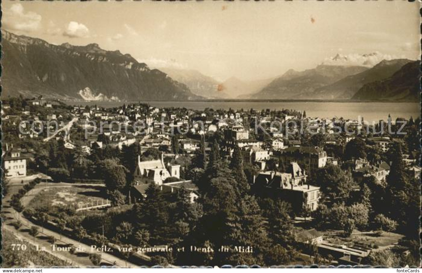 11731607 La Tour-de-Peilz Vue Generale Et Dents Du Midi La Tour-de-Peilz - Otros & Sin Clasificación