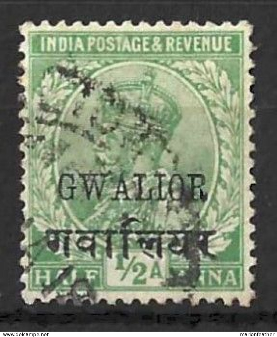INDIA..." GWALIOR...."....KING GEORGE V...(1910-36..)..." 1912..".....HALFa........SG68......CDS......USED..... - Gwalior