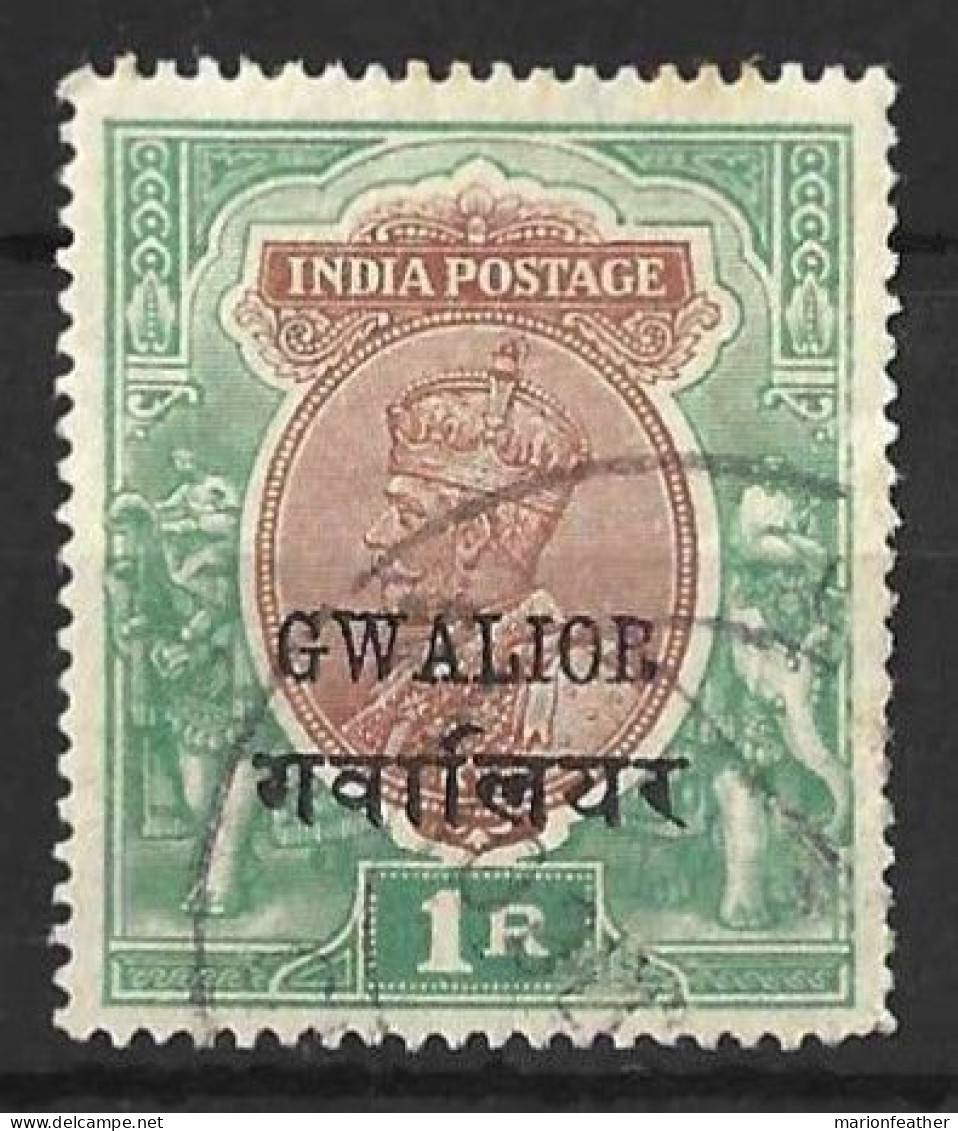 INDIA..." GWALIOR...."....KING GEORGE V...(1910-36..).......1R..........SG76a.......CDS......USED..... - Gwalior