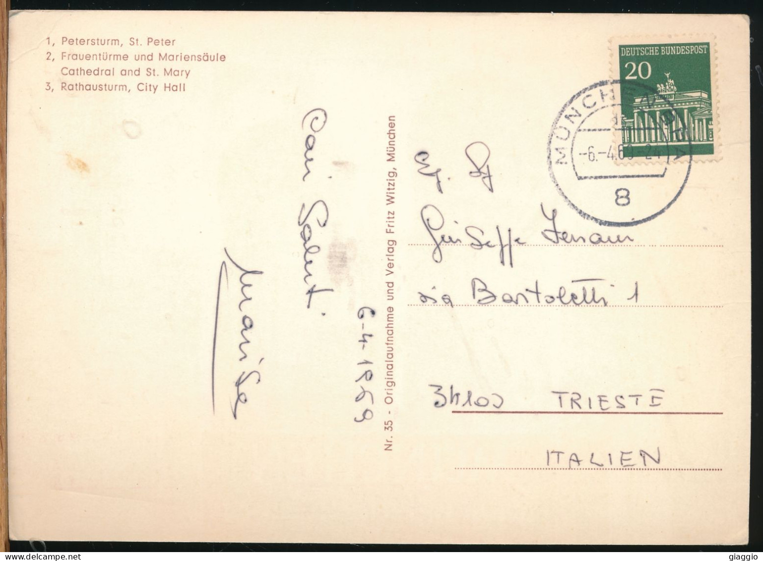 °°° 31058 - GERMANY - MUNCHEN - GRUBT MIT SEINEN TURMEN - 1969 With Stamps °°° - Muenchen