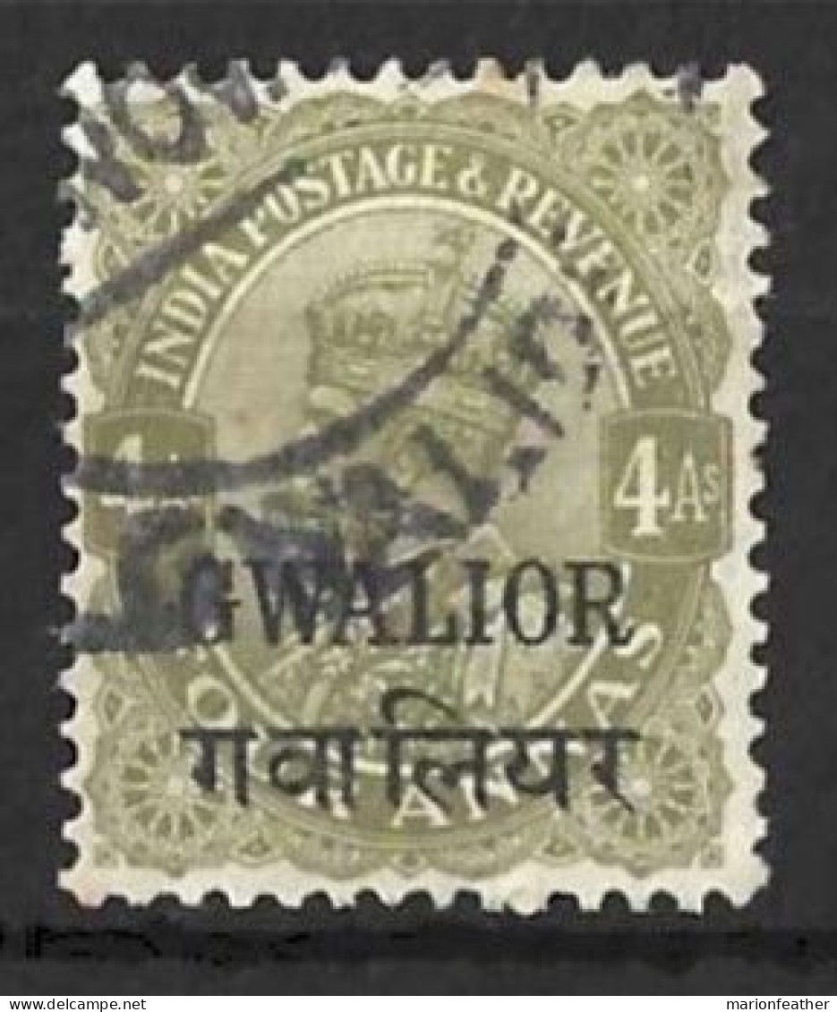 INDIA..." GWALIOR...."....KING GEORGE V...(1910-36..)......4a.........SG93........CDS......USED..... - Gwalior