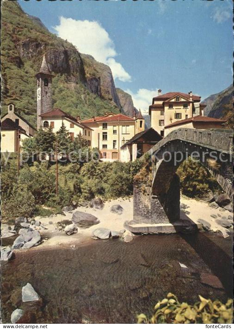 11719137 Bignasco Dorfpartie Bruecke Kirche Valle Maggia Bignasco - Sonstige & Ohne Zuordnung