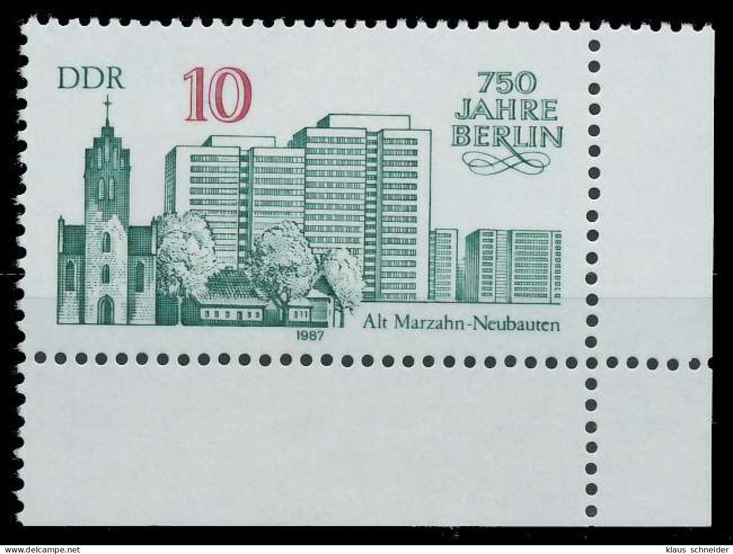 DDR 1987 Nr 3076 Postfrisch ECKE-URE X0D2B9E - Unused Stamps