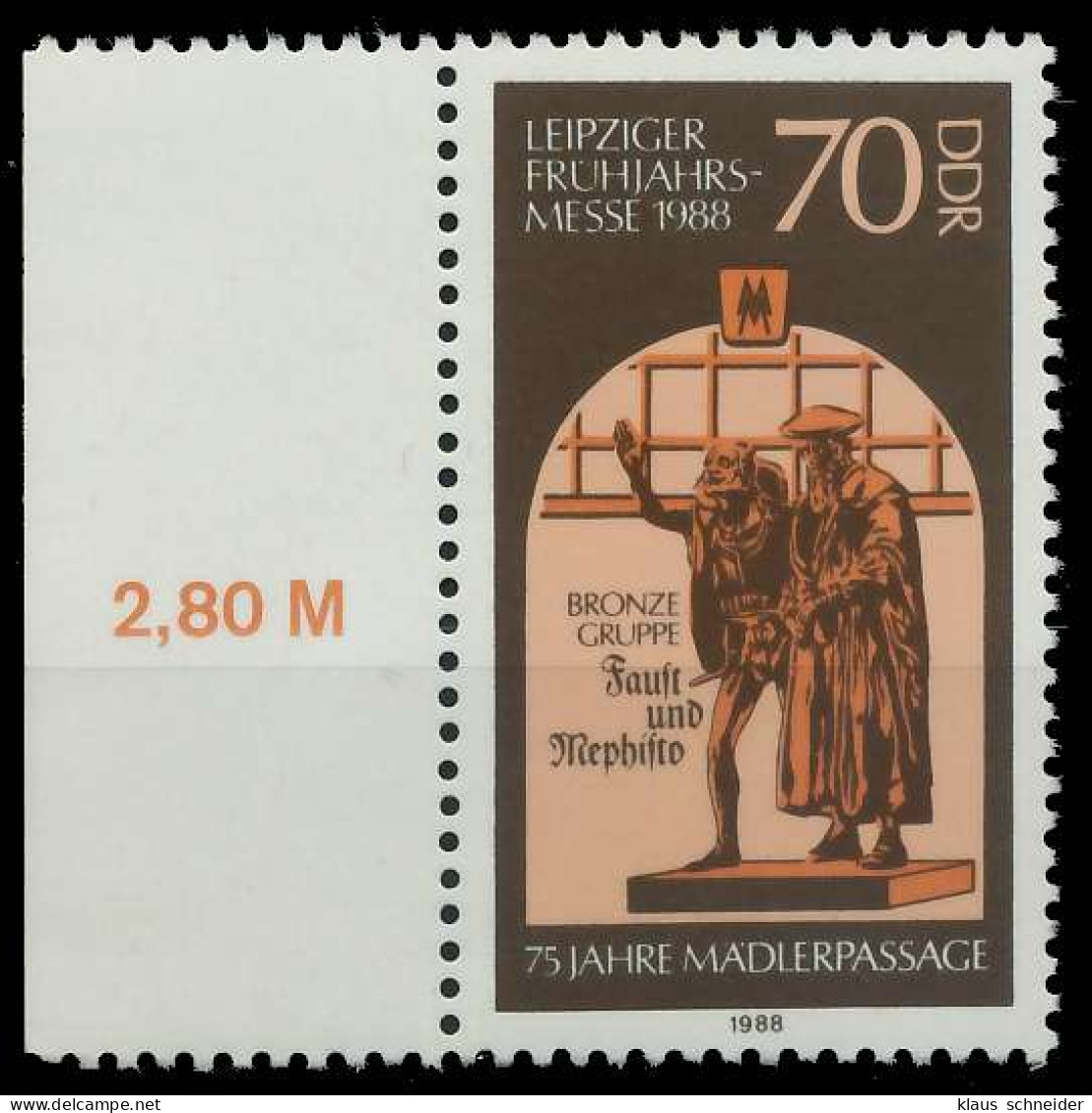 DDR 1988 Nr 3154 Postfrisch SRA X0D9BE6 - Neufs